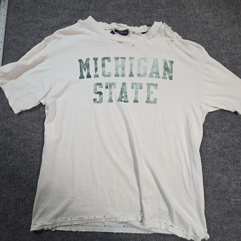 Michigan State Spartans Shirt Mens Large White NCAA JanSport Graphic Tee